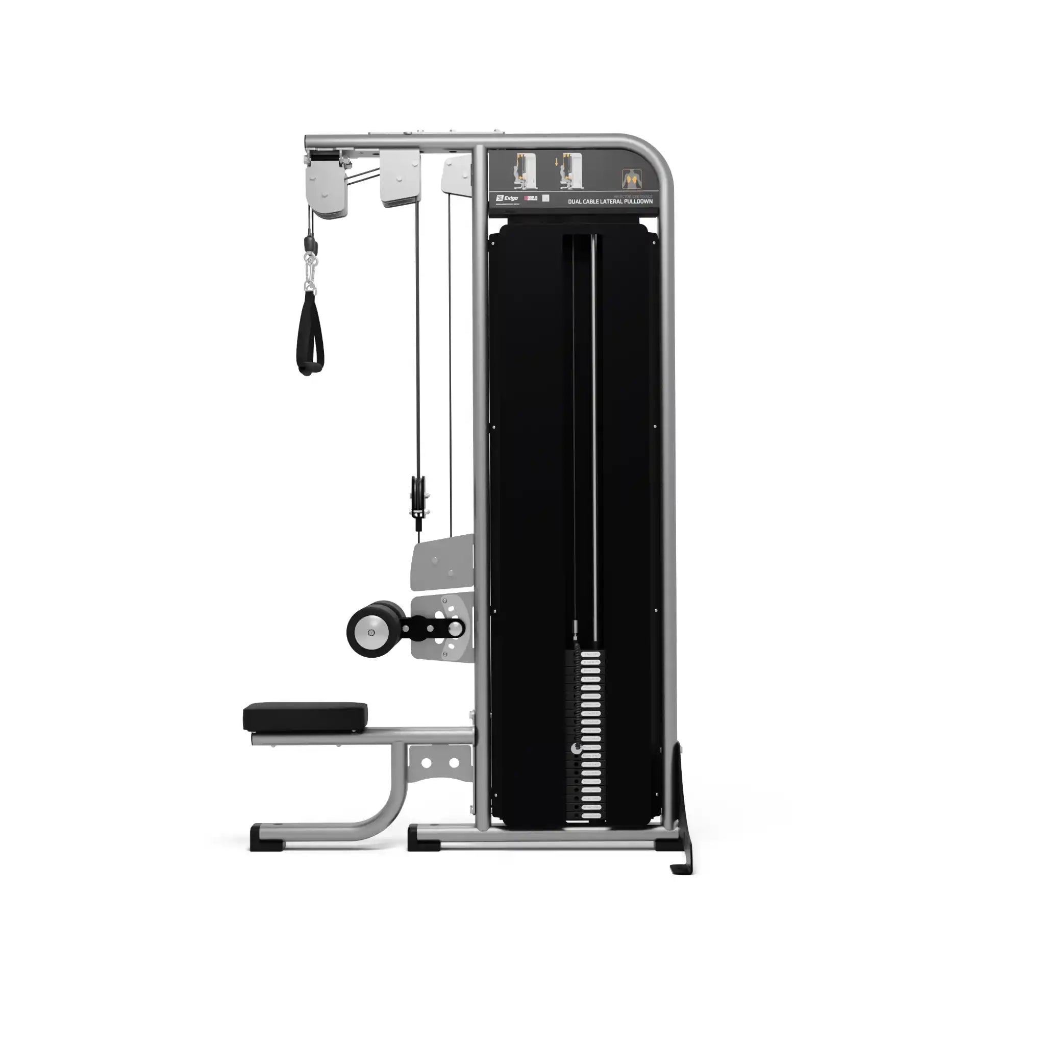 Exigo Selectorised Dual Cable Lat Pulldown Side